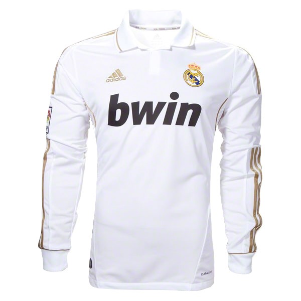 Camiseta Real Madrid Replica Primera Ropa ML Retro 11 12 Blanco